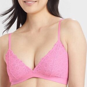 Colsie Women's M Lace Triangle Pink Bralette Fits 34C 34D 36B 36C